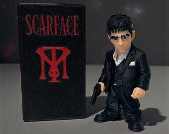 Scarface Tony Montana 4” Collectible Figure with Custom Display Case