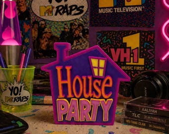 House Party Vibes Decor – Kid ’n Play Inspired Hip-Hop Classic Display Piece