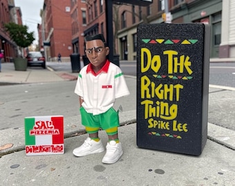 1989 Brooklyn Pizza Shop Movie Inspired Collectible Spike Figure with Pizza Box Accessory – 4 Inch Retro Film Fan Art