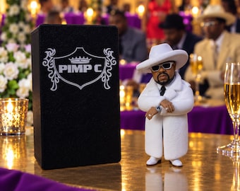 Pimp C 4 Inch Figure + Custom Display Case  | Southern Hip Hop Collectibl