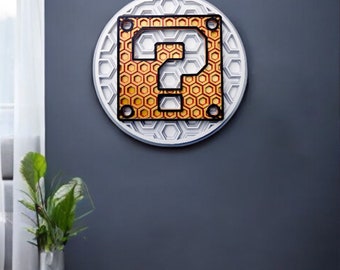 Super Mario Brothers Question Block Wall Mosaic Decor