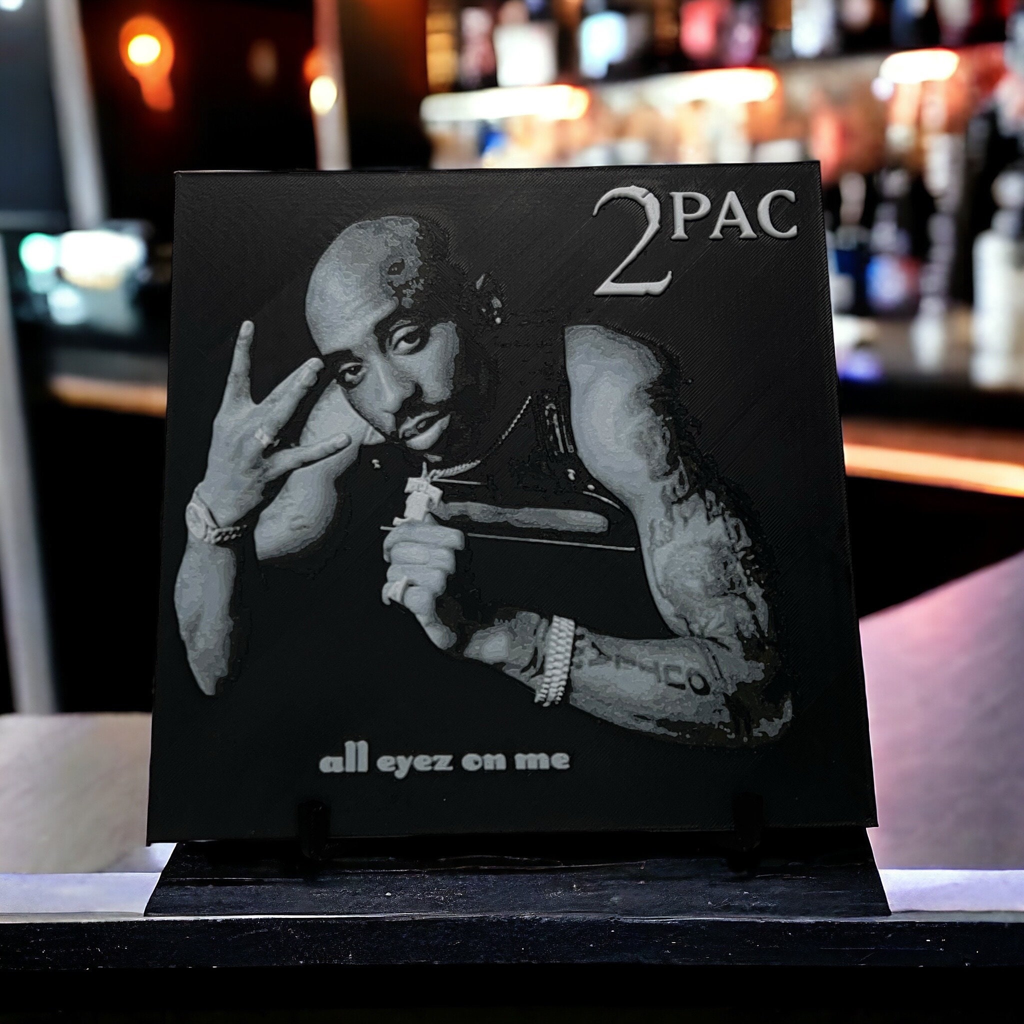 2pac 3D Printed Portrait With Stand