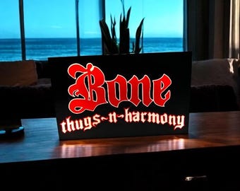 Bone Thugs-N-Harmony 3D Printed LED Light Box – USB Powered with On/Off Switch, PLA Plastic