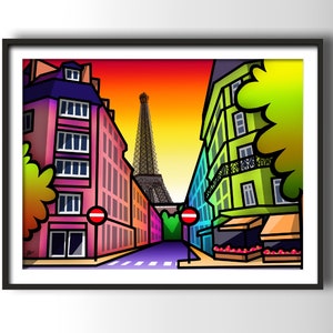 Eiffel Tower, Paris colourful fine art print by Amanda Hone image 2