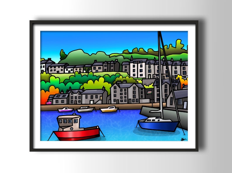 Porthmadog Harbour Colourful Fine Art Wales Print by Amanda Etsy
