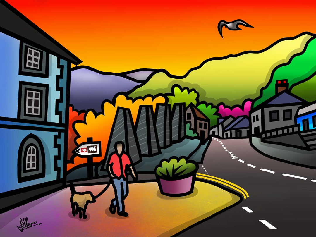 Blaenau Ffestiniog Colourful Fine Art Wales Print by Amanda Hone Etsy