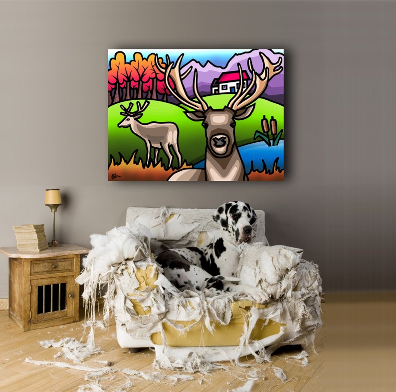 Stag Party colourful fine art Scottish print by Amanda Hone image 5