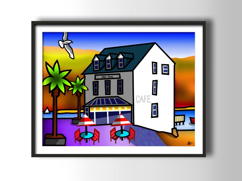 The Bath House, Barmouth colourful fine art Wales print by Amanda Hone image 2