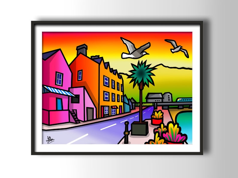 Barmouth Harbour colourful fine art Wales print by Amanda Hone image 2