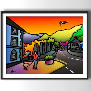 Blaenau Ffestiniog colourful fine art Wales print by Amanda Hone image 2