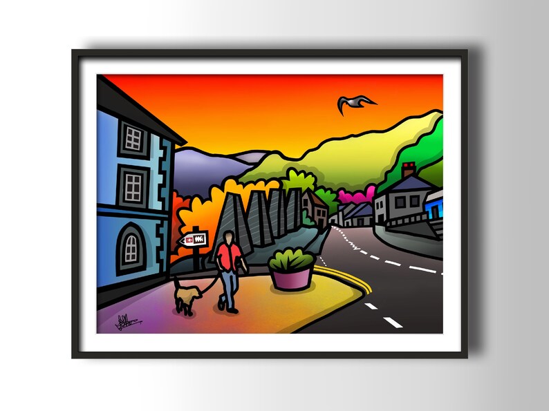 Blaenau Ffestiniog colourful fine art Wales print by Amanda Hone image 2