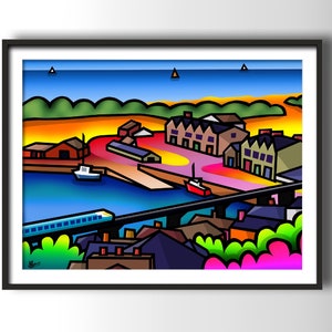 Barmouth Bridge 2 colourful fine art Wales print by Amanda Hone image 2