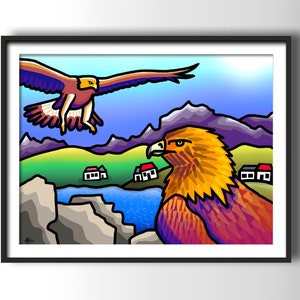 Eagle Eyed farbenfroher Schottischer Kunstdruck von Amanda Hone Bild 2