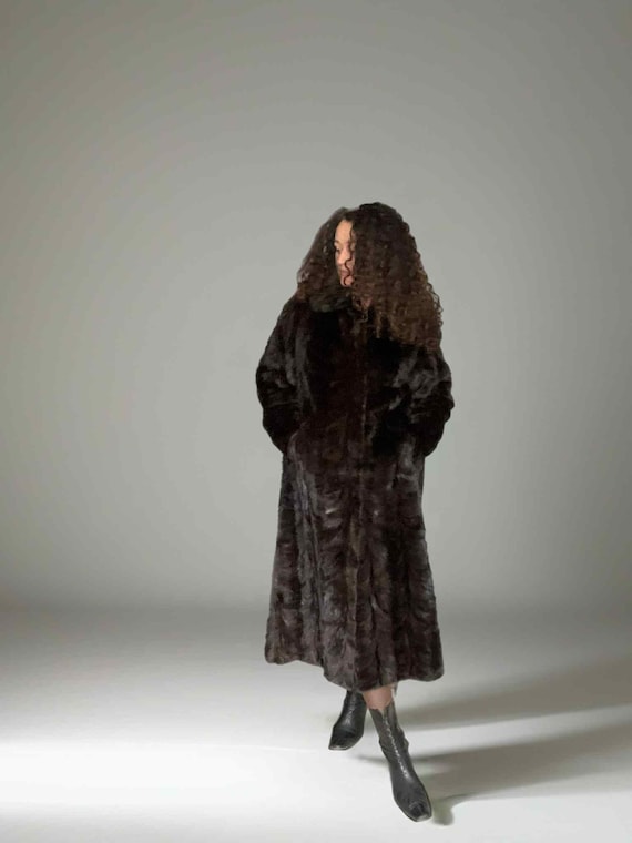New Long Natural Mink Fur Coat – Herringbone Stitch L XL Luxury Fashion Large Winter Fashion
