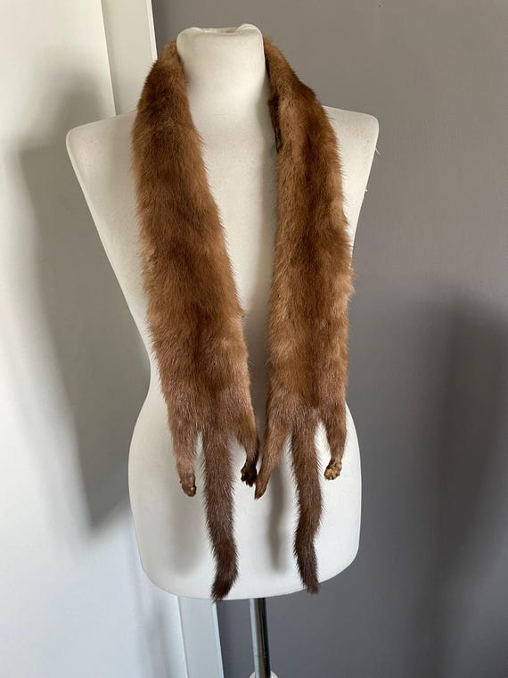 Vintage Natural Fur Collar - Inde Ysbeer, Gent mink retro First half of the 20th century