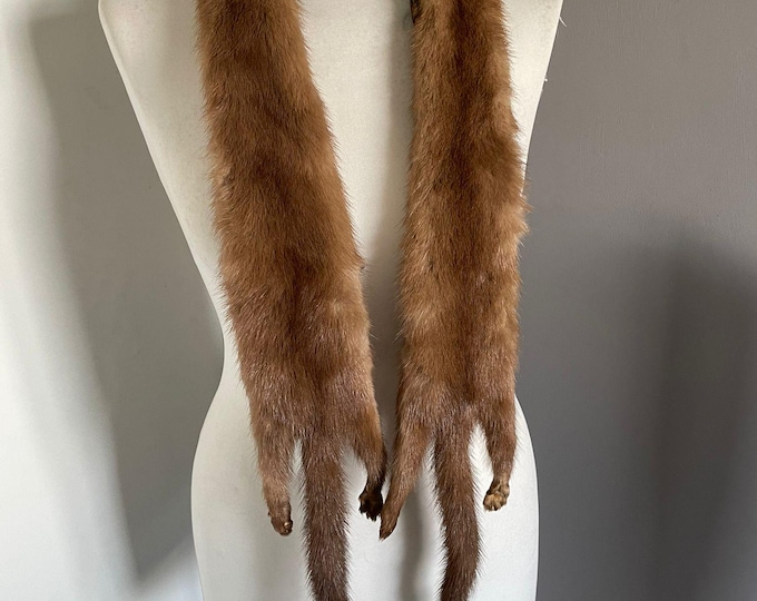 Vintage Natural Fur Collar - Inde Ysbeer, Gent mink retro First half of the 20th century