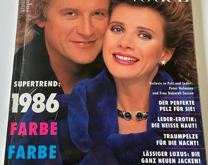 Vintage Vogue 1986 Pelz + Leder Deutsch  80s Luxury 1980s