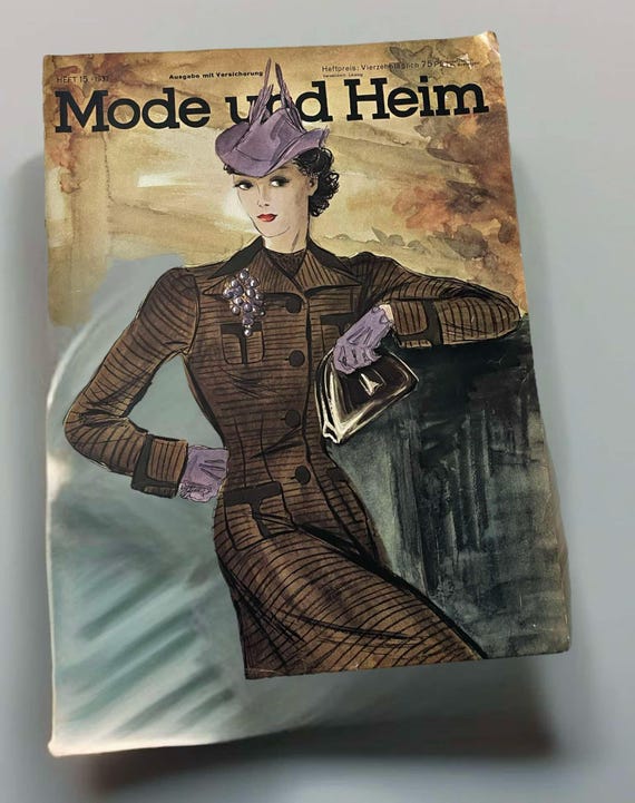 Unique edition of the German magazine “Mode und Heim” from 1937 1937s old Art Deco