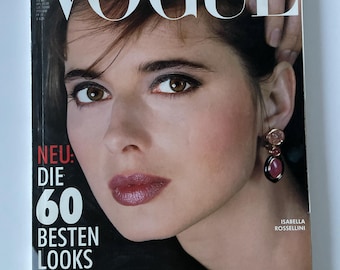Revista Vogue alemana - Edición de agosto de 1986 con Isabella Rossellini