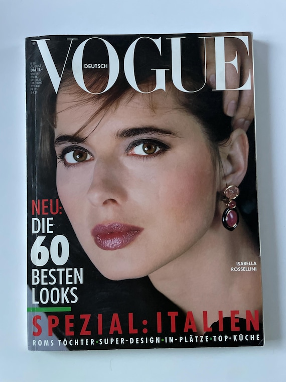 German Vogue Magazine - August 1986 Edition with Isabella Rossellini