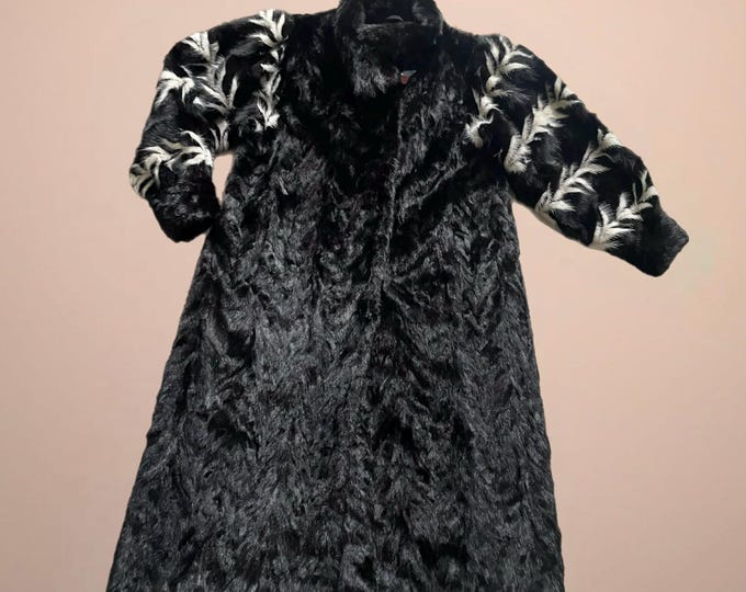 Premium Mink Fur Coat – Young Vintage Large Size L  XL black Luxury Fur Coat Old Money Retro Glamour