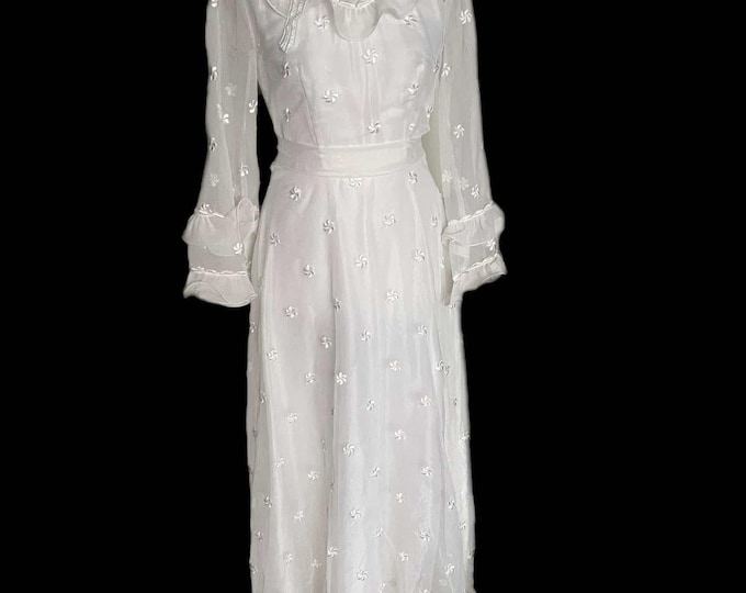 Vintage Lohrengel Modell Wedding Dress, Size S (36) Small 1980s 1990s