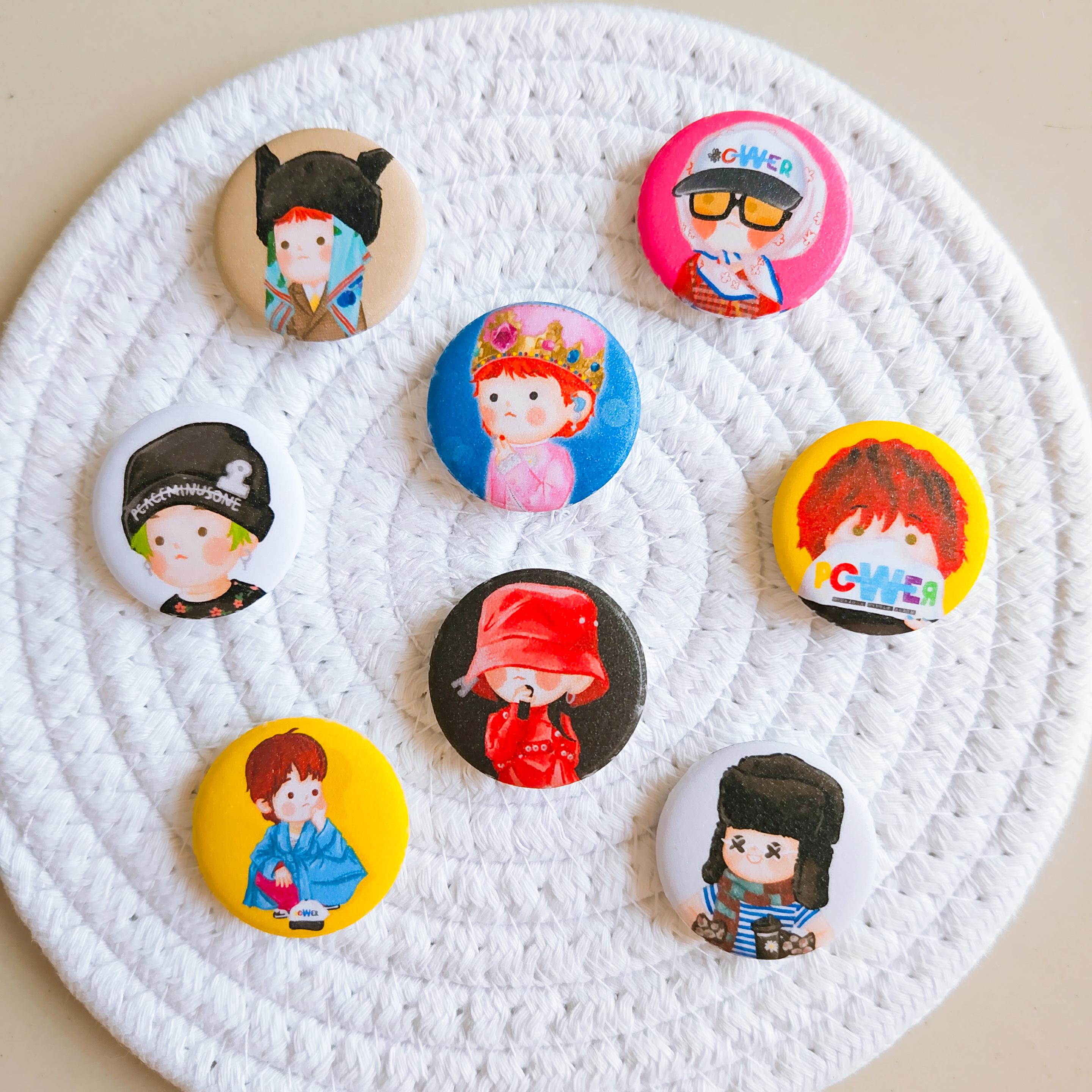 SET OF 2 Button Pins G-DRAGON, Gdragon Accessories for Bags and