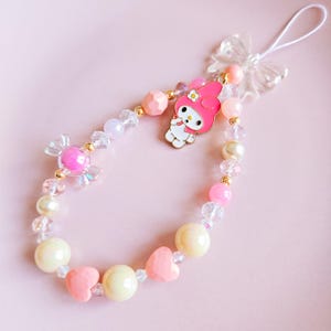 Kawaii Character Phone Charm Strap, Japanese Cartoon Accessory for Phones, Gift for Anime Lovers, Pastel Style for Personalizing Your Phone