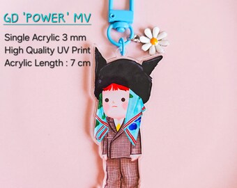 G-dragon Power Acrylic Keychain, G Dragon Chibi Illustration, G