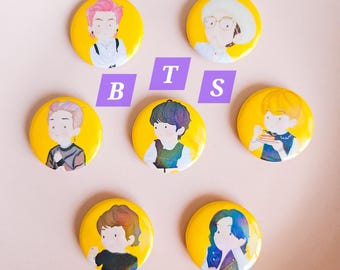 BTS Inspired Button Pin Set | 1.25 in Badge Pins | Mystery, Era or