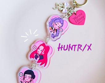 Kpop Demon HUNTR/X Keychain Charm, Kpop Hunters HuntRIX Merchandise, Rumi, Mira, Zoey, Kpop Demon Huntrix Keyring, Huntrix Kpop Accessory