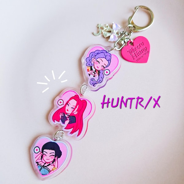 K-Pop Demon Hunters Huntr/x Logo Gummi Schlüsselanhänger - Offiziell Lizenziert