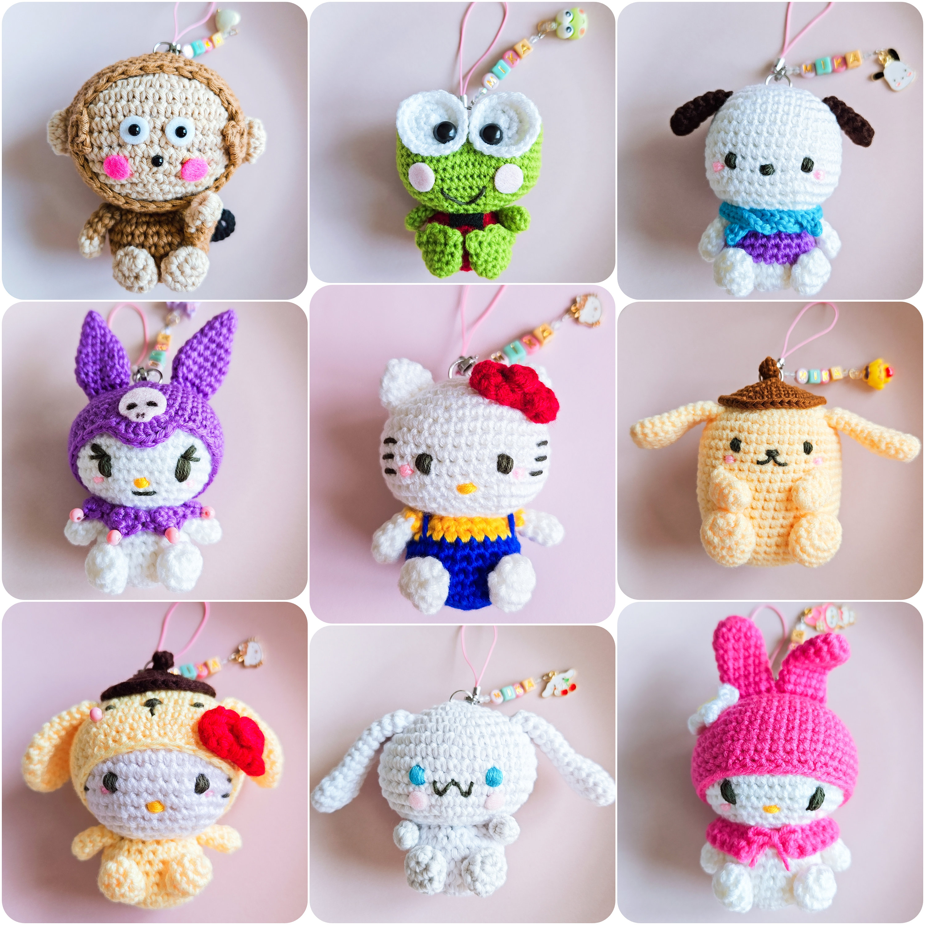 d*3様 ねぎ氏の編みぐるみキーホルダー〇 編み図あり】ネギのあみぐるみの編み方 How to crochet leek amigurumi