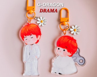 Llavero del video musical DRAMA de G-Dragon, llavero Übermensch de G-Dragon, llavero K-pop, accesorio K-pop para bolsos y llaves, artículos K-pop para uso diario.
