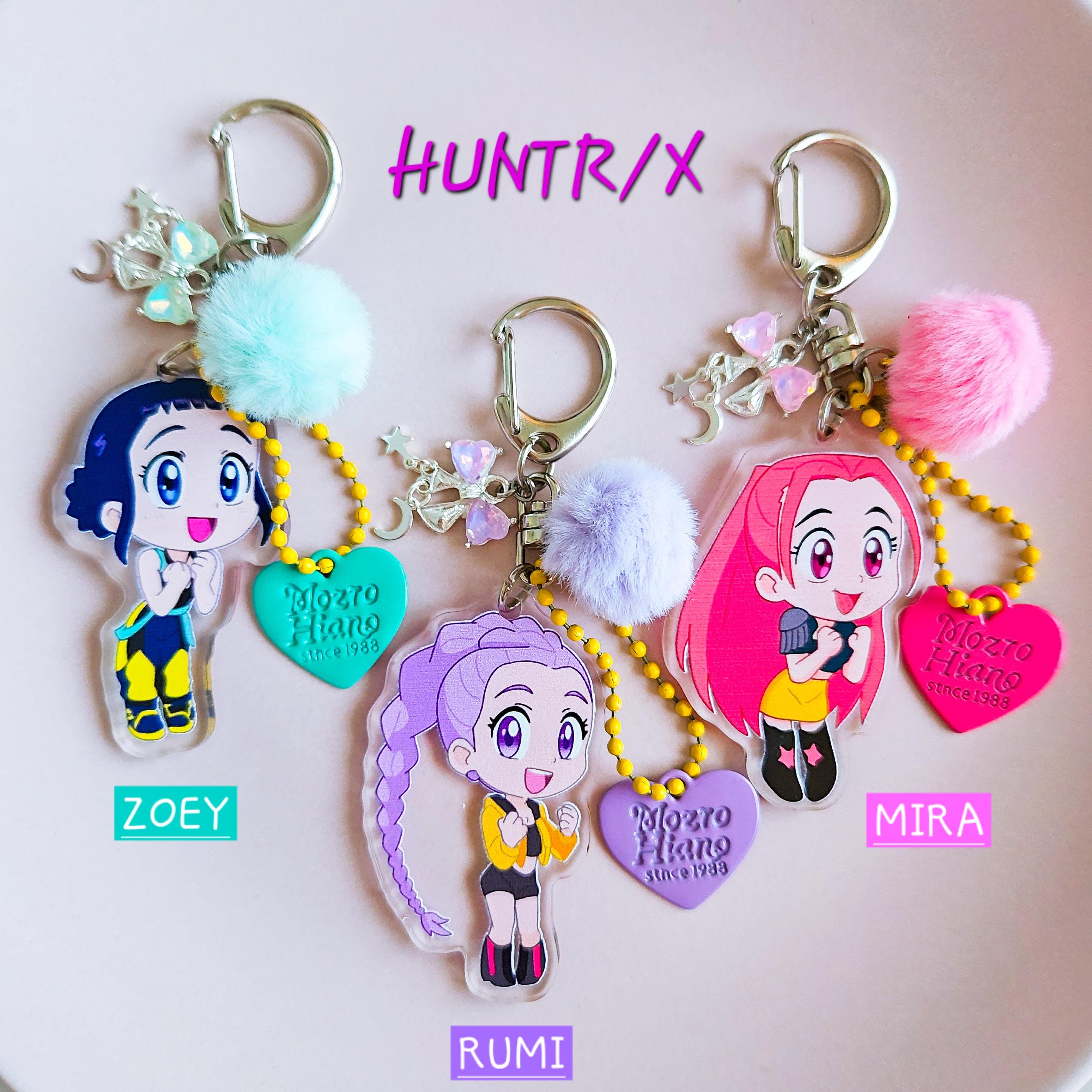 HUNTRIXキーチェーン3個セット、ルミ、ミラ、ゾーイ、Kポップ