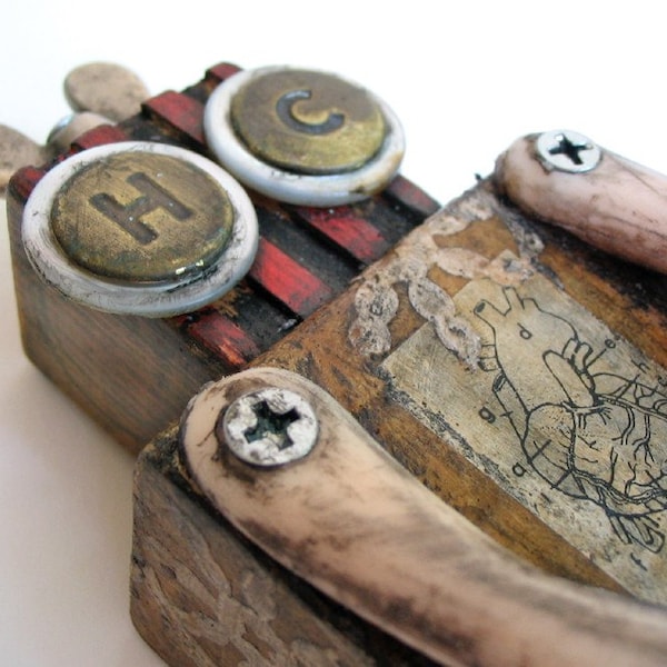 SushiBOT no 4 - Original Mixed Media Assemblage
