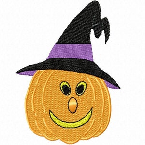 Smiling Pumpkin in Hat For 4 x 4 Hoops