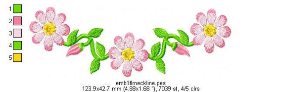 早い者勝ち　UND FLOWER RAISED EMBROIDERY TOP SIMPLY LOVELY FLOWERS (4inch) - 10 Machine Embroidery