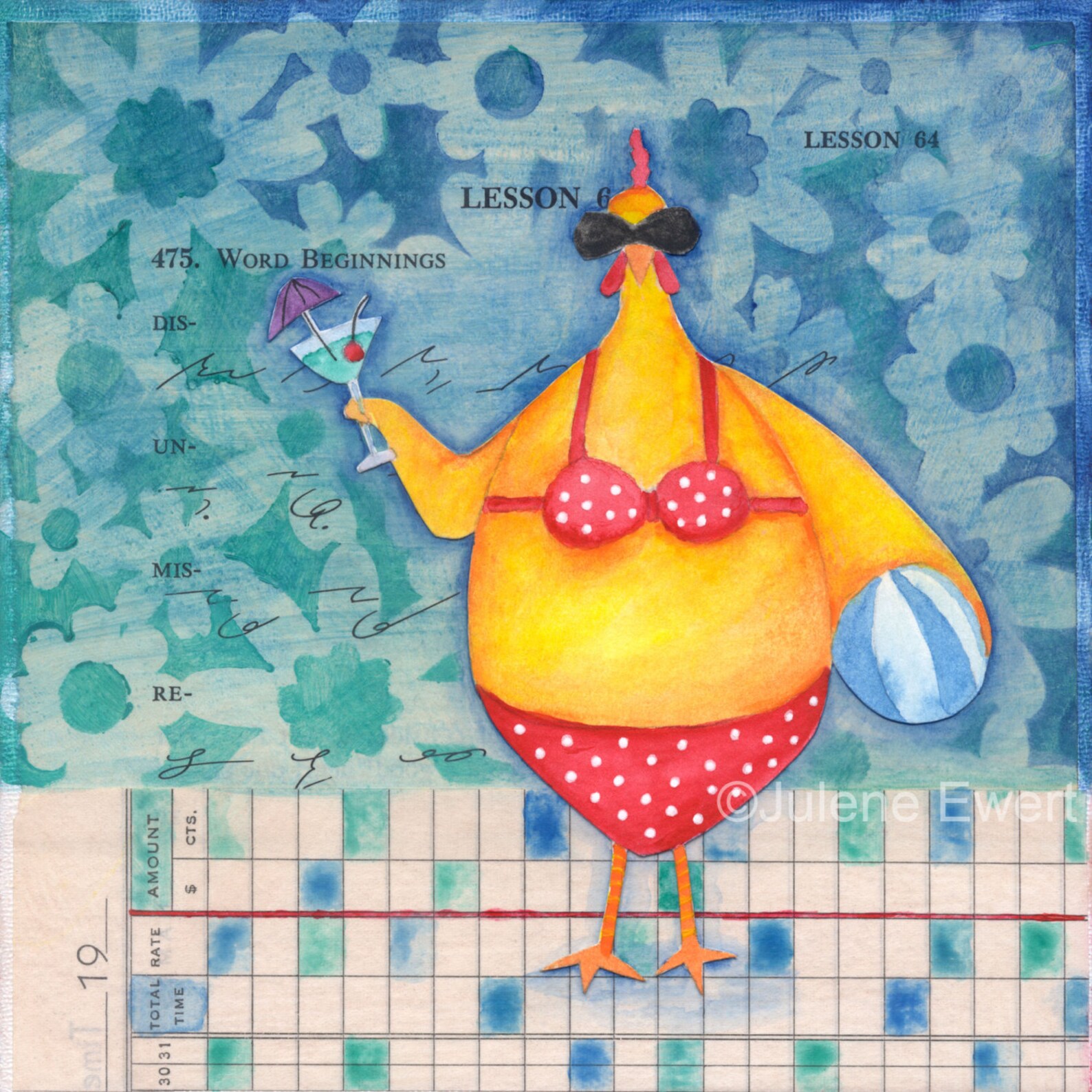 Bikini Martini Chicken Limited Edition Print Etsy