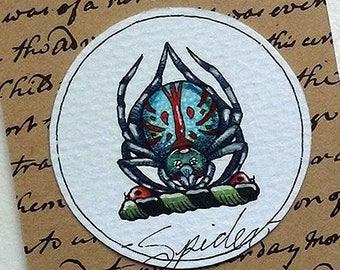 Spider Original Art Illustration Drawlloween Miniature Halloween