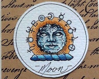 Moon Original Art Illustration Drawlloween Miniature Halloween Astrology