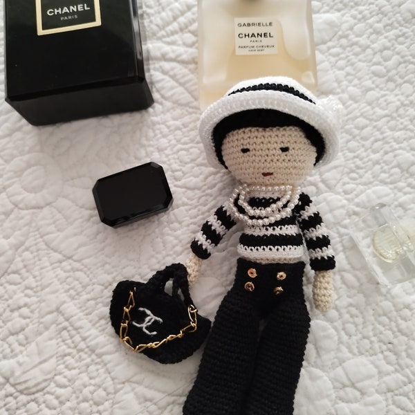 Coco Chanel style Amigurumi doll