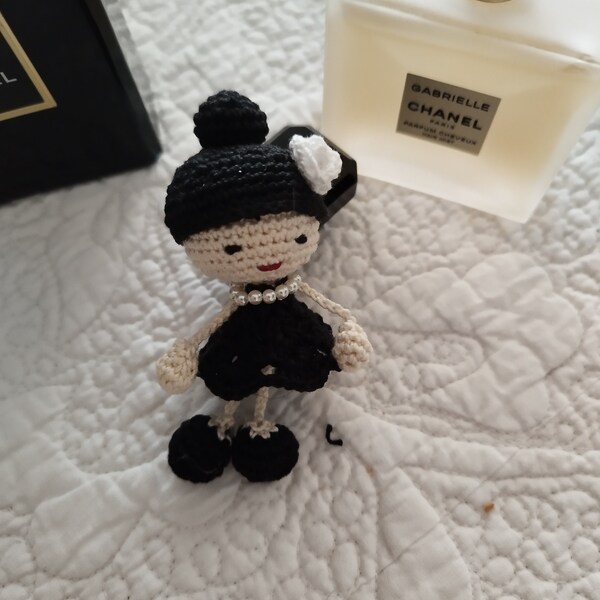 Coco Chanel style crochet doll