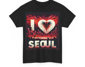 T-shirt I LOVE SEOUL, T-shirt Kpop, T-shirt Séoul, T-shirt gothique, T-shirt coréen, I, Vêtements coréens, Kpop, T-shirt UNISEXE, T-shirt couple