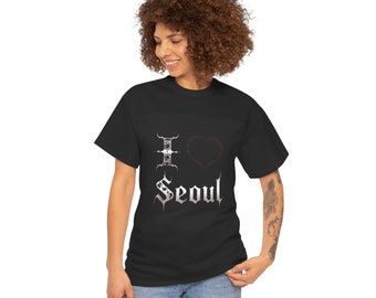 T-shirt I LOVE SEOUL, T-shirt Kpop, T-shirt Séoul, T-shirt gothique, T-shirt coréen, I, Vêtements coréens, Kpop, T-shirt UNISEXE, T-shirt couple