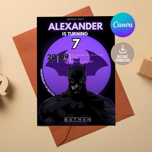 Editable Bat Superhero Invitation Digital,Printable Bat Guy Birthday Party Invitation,Superhero Birthday,Bat Boy Party Invite,Boy Birthday