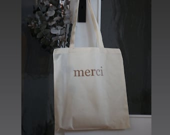 merci - Baumwolltasche | Jutebeutel | Tasche | Beutel | Geschenktasche | Markttasche | Einkaufstasche | Strandtasche | Geschenk Idee