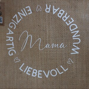 unique loving wonderful MAMA jute bag gift bag shopping bag beach bag gift idea Mother's Day image 3