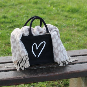 Herz Jute Gift Tasche Geschenktasche Markttasche Einkaufstasche Strandtasche Geschenk Idee Bild 2