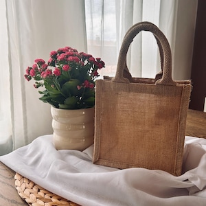 Eigenes Design | Personalisierte - Jute Petite Tasche | Geschenktasche | Geschenk Idee | kleines Dankeschön | Gastgeschenk